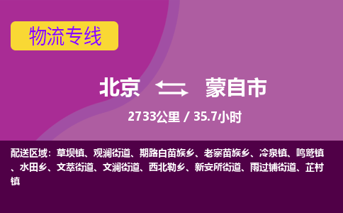 北京到蒙自市物流公司專業(yè)的北京到蒙自市物流專線