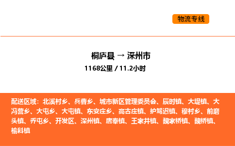 桐廬到深州市物流專線-桐廬到深州市貨運公司-貨運專線