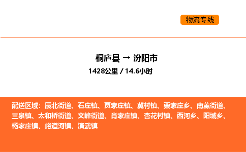 桐廬到汾陽(yáng)市物流專線-桐廬到汾陽(yáng)市貨運(yùn)公司-貨運(yùn)專線